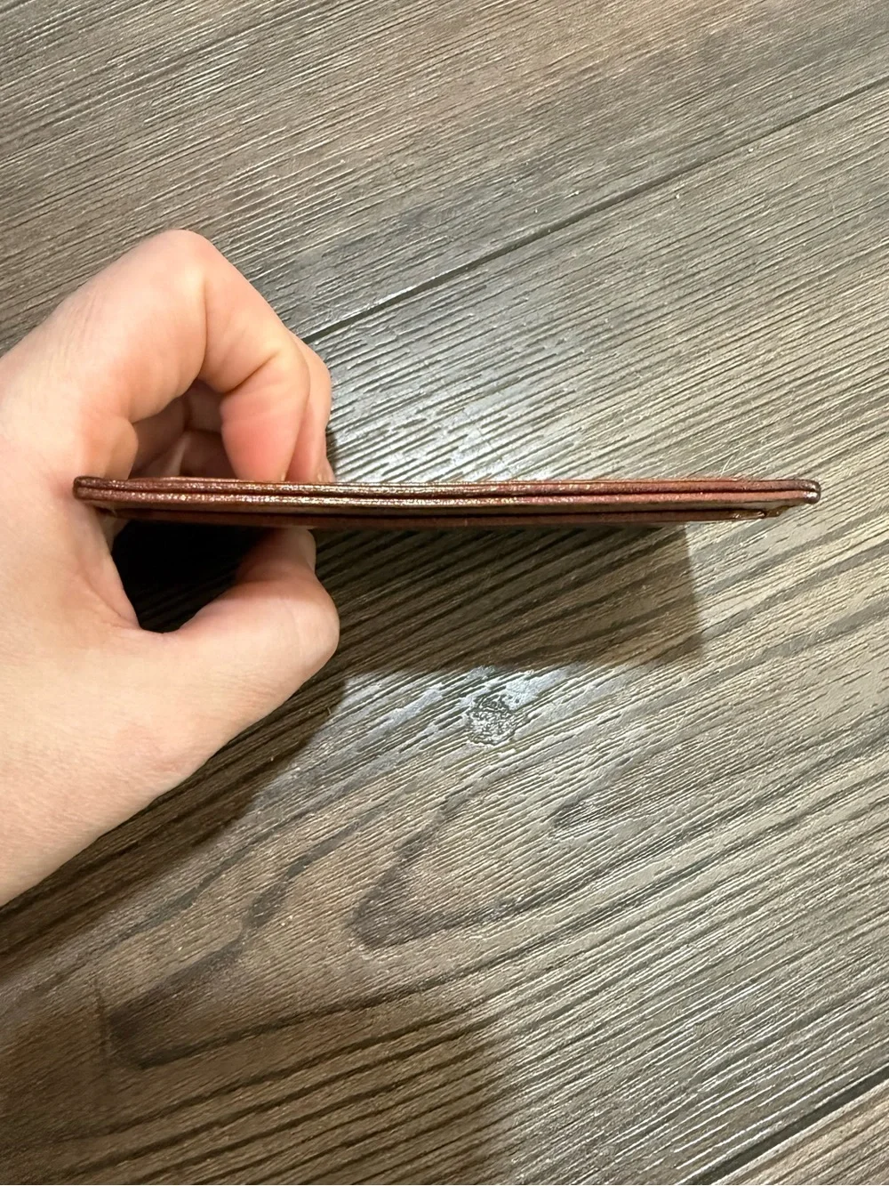 Porter Yoshida Leather Card Holder Gold Metallic Patina Japan Vintage Style